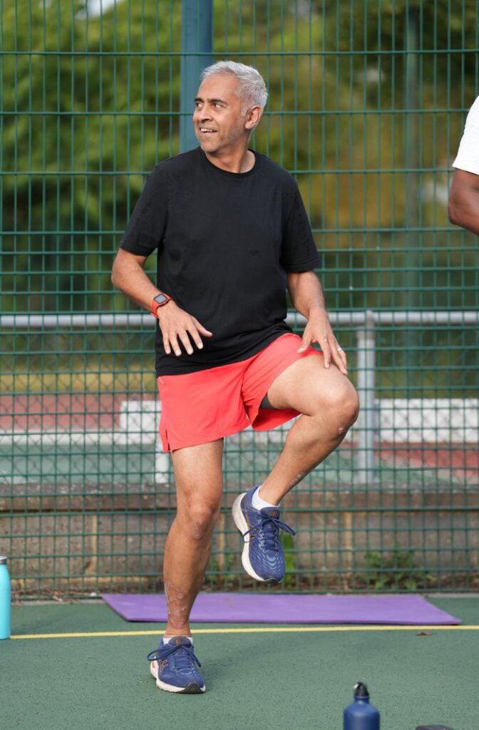 Member exercising at bootcamp